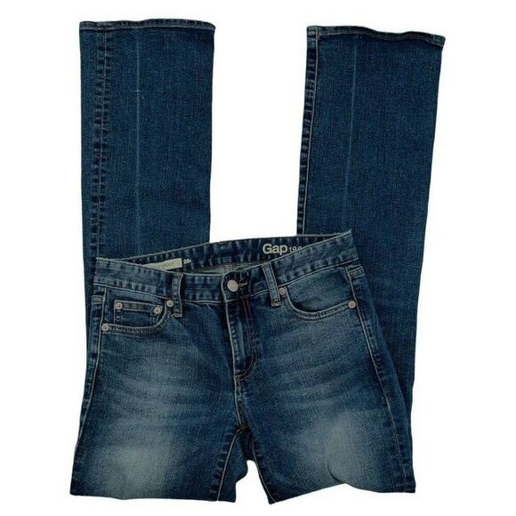 Gap 1969 Jeans Womens Sz 26 Straight Leg Whiskers Medium Wash Perfect Boot Denim - Picture 7 of 12